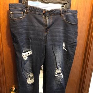 Skinny Leg Size 22 Ripped Jeans